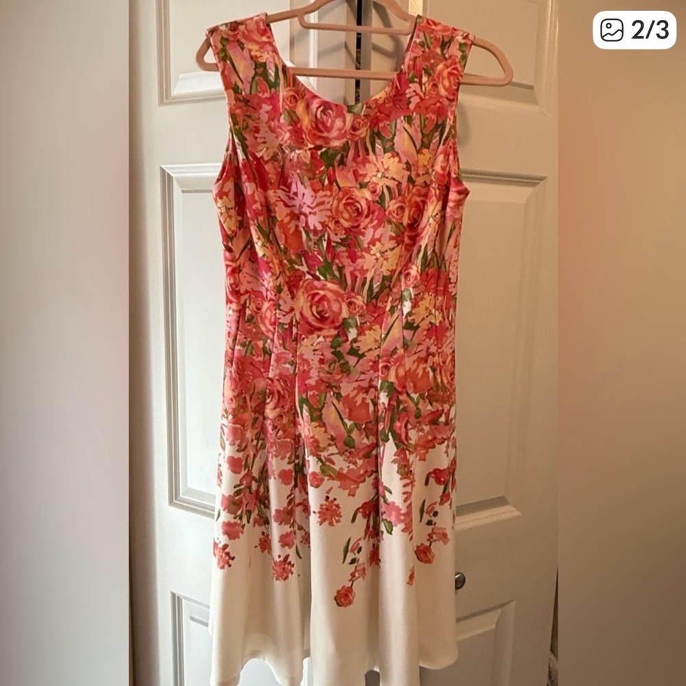 Floral Pink and Red Dress